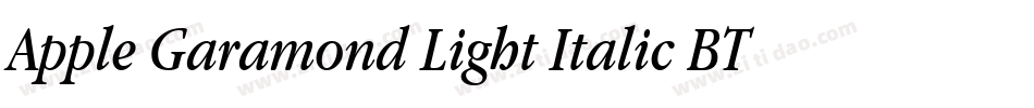 Apple Garamond Light Italic BT字体转换